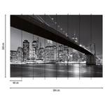 Fotobehang Brooklyn Bridge vlies - zwart / wit - 3,84cm x 2,6cm - Breedte: 3.8 cm