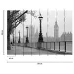 Fototapete London Skyline Vlies - Schwarz / Weiß