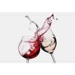 Papier peint Wine Glasses II Intissé - Blanc / Noir / Rouge - 3,84 x 2,6 cm - Largeur : 3.8 cm