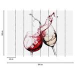 Fotobehang Wine Glass II vlies - wit / zwart / rood - 3,84cm x 2,6cm - Breedte: 3.8 cm