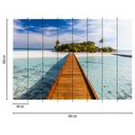 Fotobehang Way to Paradise vlies - blauw / bruin - 3,84cm x 2,6cm