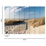 Fotobehang Strand Zee vlies - blauw / beige - 3,84cm x 2,6cm
