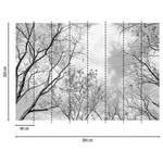 Papier peint Tree Tops Intissé - Noir / Blanc - 3,84 x 2,6 cm