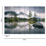 Fotomurale Foggy Day See Tessuto non tessuto - Verde / Blu / Grigio - 3,84cm x 2,6cm