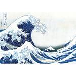 Papier peint The Great Wave Intissé - Bleu / Blanc - 3,84 x 2,6 cm