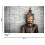 Fotobehang Buddha Wellness vlies - grijs / bruin - 3,84cm x 2,6cm