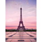 Papier peint Tour Eiffel Intissé - Rose / Violet - 1,92 x 2,6 cm - Largeur : 1.9 cm