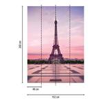 Fototapete Eiffelturm Paris Vlies - Rosa / Lila - Breite: 1.9 cm