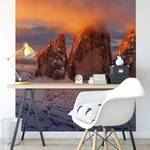 Fototapete Mountain Peaks Italy Vlies - Rot / Orange / Braun