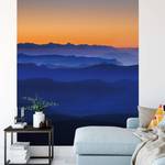 Fotobehang Mountains vlies - blauw / oranje - 1,92cm x 2,6cm