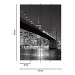 Fototapete Brooklyn Bridge Vlies - Schwarz / Weiß - Breite: 1.9 cm