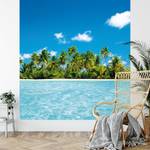Fotomurale Spiaggia caraibica Tessuto non tessuto - Blu / Verde - 1,92cm x 2,6cm