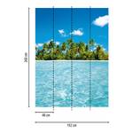 Fotomurale Spiaggia caraibica Tessuto non tessuto - Blu / Verde - 1,92cm x 2,6cm