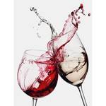 Fototapete Wine Glasses Wein II Vlies - Weiß / Schwarz / Rot - Breite: 1.9 cm