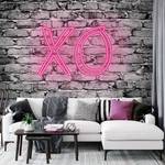 Fotobehang XO Steen vlies - grijs / pink - 1,92cm x 2,6cm - Breedte: 1.9 cm