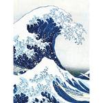 Papier peint Hokusai The Great Wave Intissé - Bleu / Blanc - 1,92 x 2,6 cm