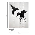 Fotobehang Hummingbird vlies - zwart / wit - 1,92cm x 2,6cm