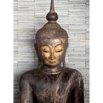 Papier peint Bouddha Thaïlande Intissé - Marron / Gris - 1,92 x 2,6 cm