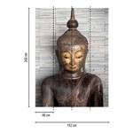 Papier peint Bouddha Thaïlande Intissé - Marron / Gris - 1,92 x 2,6 cm