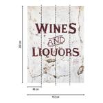 Fotobehang Wines and Liquors vlies - beige / rood - 1,92cm x 2,6cm