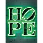 Fotobehang Neon Tube Hope vlies - groen / zwart - 1,92cm x 2,6cm