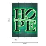 Fotomurale Neon Tube Hope Tessuto non tessuto - Verde / Nero - 1,92cm x 2,6cm