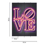 Fotomurale Neon Tube Love Tessuto non tessuto - Lilla / Rosa - 1,92cm x 2,6cm