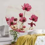 Fototapet Blumen Mohnblumen Vlies - Pink / Beige