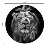 Fotobehang Lion vlies - zwart / wit - 1,4cm x 1,4cm