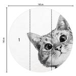 Fotobehang Sneaky Cat vlies - zwart / wit - 1,4cm x 1,4cm