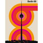 Papier peint Berlin 69 Intissé Premium - Beige / Orange / Rose - 2 x 2,7 cm - Non tissé premium