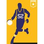 Fotobehang Basketball premium vlies - geel / lila - 2cm x 2,7cm - Vlies premium