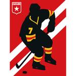 Papier peint IceHockey Intissé mat - Rouge / Noir / Jaune - 2 x 2,7 cm - Non tissé mat