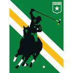 Fotobehang Horse Polo Mica - groen / zwart / geel - 2cm x 2,7cm - 200g Vlies-Mica