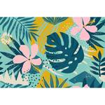 Fototapete Jungle Plant Vlies matt - Rosa / Blau / Gelb - 4cm x 2,7cm - Vlies matt