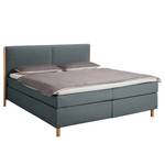 Boxspringbett California Box Stoff TUS: 16 blue - 160 x 200cm - Doppelmatratze H2/H3 - Unifarben