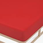 Drap housse en jersey fin 0077144 Jersey de coton - Rouge - 140 - 160 x 200 cm