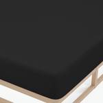 Drap housse en jersey fin 0077144 Jersey de coton - Noir - 140 - 160 x 200 cm