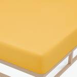 Drap housse en jersey fin 0077144 Jersey de coton - Jaune - 90-100 x 200 cm