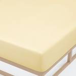 Drap housse en jersey élastique 0077866 Coton / Élasthanne - Jaune clair - 140 - 160 x 200-220 cm