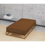 Drap-housse en flanelle 0002744 Coton - Marron chocolat - 180-200 x 200 cm