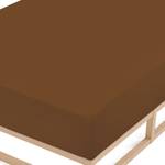 Drap-housse en flanelle 0002744 Coton - Marron chocolat - 180-200 x 200 cm