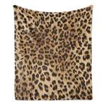 Plaid Leopard print polyester - lichtbruin/zwart - 125 x 175 cm