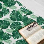 Plaid Blätter Polyester - Weiß  / Jadegrün - 175 x 230 cm