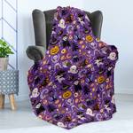 Plaid Halloween polyester - violet/oranje - 125 x 175 cm