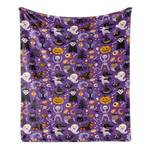 Plaid Halloween Polyester - Violet / Orange - 125 x 175 cm