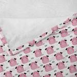 Plaid Biggetje polyester - grijs/roze - 175 x 230 cm