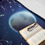Plaid Astronomie polyester - nachtblauw/donkergrijs - 125 x 175 cm