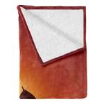 Plaid Oranje & Zwart polyester - vermiljoenrood/baksteenbruin - 125 x 175 cm