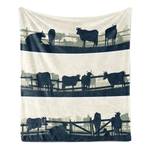 Plaid Zaun Polyester - Petrol / Off White - 175 x 230 cm